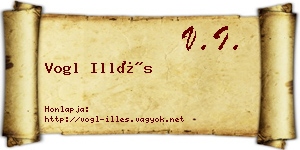Vogl Illés névjegykártya